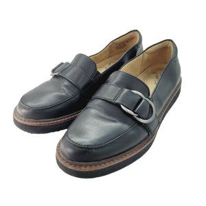 Natural Soul Eddie Womens Loafer Size 9 M Black Comfort Buckle Trim Slip On